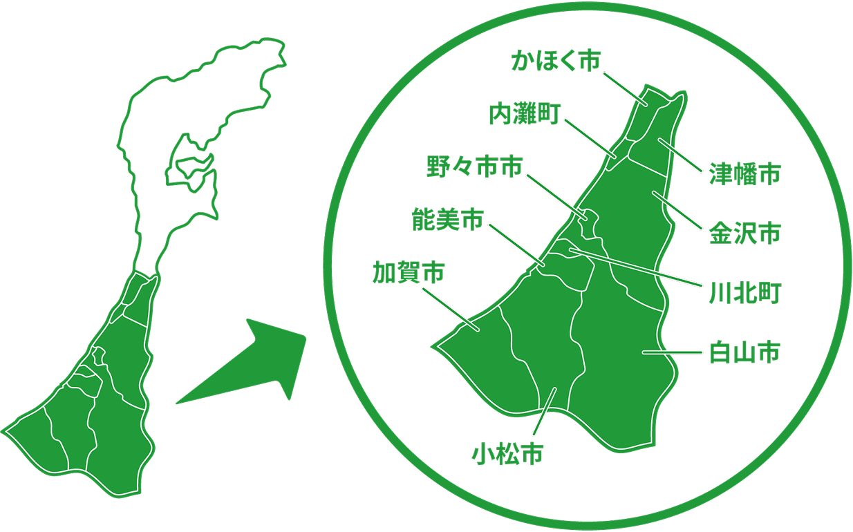 石川県内のカバー領域の画像
